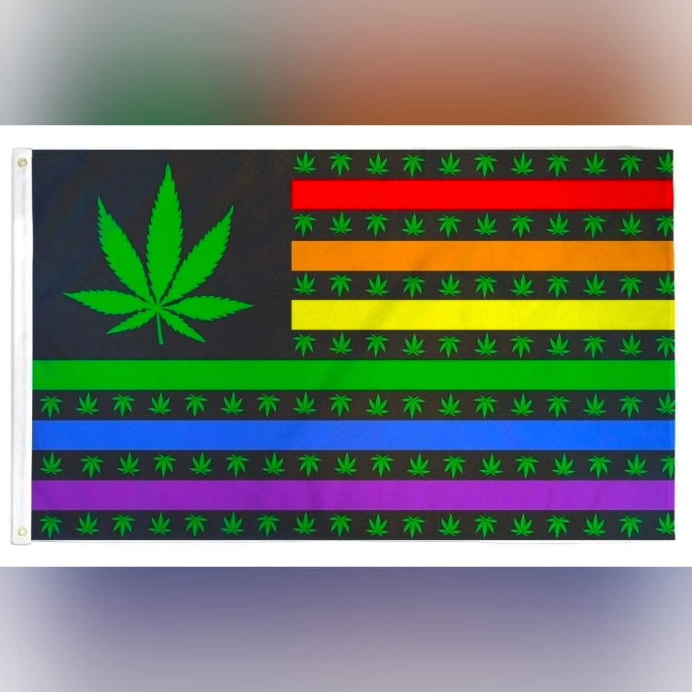 Colorful Cannabis Leaf Pride Flag